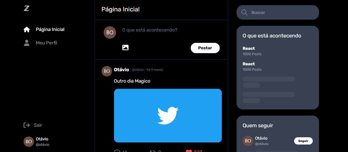 imagem do projeto clone do x